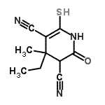 CAS#: 752207-29-7, 4-Ethyl-4-methyl-2-oxo-6-sulfanyl-1,2,3,4-tetrahydro-3,5-pyridinedicarbonitrile