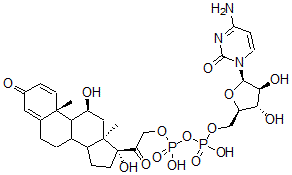 CAS 登录号：75252-35-6， [[(2R,3S,4S,5R)-5-(4-氨基-2-氧代嘧啶-1-基)-3,4-二羟基四氢呋喃-2-基]甲氧基-羟基磷酰][2-[(10R,11S,13S,17R)-11,17-二羟基-10,13-二甲基-3-氧代-7,8,9,11,12,14,15,16-八氢-6H-环戊并[a]菲-17-基]-2-氧代乙基]氢磷酸酯