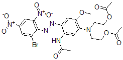CAS 登录号：75497-74-4， 2-[[5-乙酰氨基-4-(2-溴-4,6-二硝基苯基)偶氮-2-甲氧基苯基]-(2-乙酰氧基乙基)氨基]乙基乙酸酯