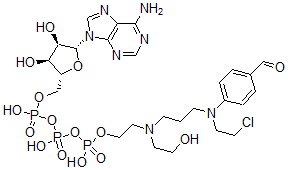 CAS#: 75501-18-7, [(2R,3S,4R,5R)-5-(6-Aminopurin-9-Yl)-3,4-Dihydroxyoxolan-2-Yl]Methyl [[2-[3-[2-Chloroethyl-(4-Formylphenyl)Amino]Propyl-(2-Hydroxyethyl)Amino]Ethoxy-Hydroxyphosphoryl]Oxy-Hydroxyphosphoryl] Hydrogen Phosphate