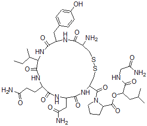 CAS#: 75607-76-0, [1-[(2-Amino-2-Oxoethyl)Amino]-4-Methyl-1-Oxopentan-2-Yl] 1-[19-Amino-7-(2-Amino-2-Oxoethyl)-10-(3-Amino-3-Oxopropyl)-13-Butan-2-Yl-16-[(4-Hydroxyphenyl)Methyl]-6,9,12,15,18-Pentaoxo1,2-Dithia-5,8,11,14,17-Pentazacycloicosane-4-Carbonyl]Pyrrolidine-2-Carboxylate
