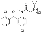 CAS#: 75615-94-0, N-[4-Chloro-2-(2-Chlorobenzoyl)Phenyl]-2-(Cyclopropylamino)-N-Methylacetamide Hydrochloride
