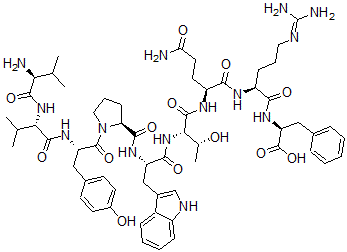 CAS#: 75808-67-2, (2S)-2-[[(2S)-2-[[(2S)-5-Amino-2-[[(2S,3R)-2-[[(2S)-2-[[(2S)-1-[(2S)-2-[[(2S)-2-[[(2S)-2-Amino-3-Methylbutanoyl]Amino]-3-Methylbutanoyl]Amino]-3-(4-Hydroxyphenyl)Propanoyl]Pyrrolidine-2-Carbonyl]Amino]-3-(1H-Indol-3-Yl)Propanoyl]Amino]-3-Hydroxybutanoyl]Amino]-5-Oxopentanoyl]Amino]-5-(Diaminomethylideneamino)Pentanoyl]Amino]-3-Phenylpropanoic Acid