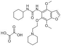 CAS#: 75883-69-1, N-(4,7-Dimethoxy-6-(2-piperidinoethoxy)-5-benzofuranyl)-N'-cyclohexylurea oxalate