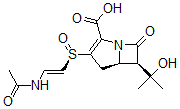 CAS 登录号：76025-73-5， (5R,6R)-3-[(R)-[(E)-2-乙酰氨基乙烯基]亚磺酰]-6-(2-羟基丙-2-基)-7-氧代-1-氮杂双环[3.2.0]庚-2-烯-2-羧酸