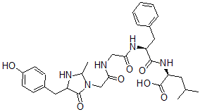 CAS 登录号：76157-62-5， (2S)-2-[[(2S)-2-[[2-[[2-[4-[(4-羟基苯基)甲基]-2-甲基-5-氧代咪唑烷-1-基]乙酰基]氨基]乙酰基]氨基]-3-苯基丙酰基]氨基]-4-甲基戊酸