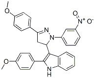 CAS#: 76195-77-2, 2-(4-Methoxyphenyl)-3-[5-(4-Methoxyphenyl)-2-(3-Nitrophenyl)-3,4-Dihydropyrazol-3-Yl]-1H-Indole