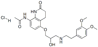 CAS 登录号：76211-86-4， N-[5-[3-[2-(3,4-二甲氧基苯基)乙基氨基]-2-羟基丙氧基]-2-氧代-3,4-二氢-1H-喹啉-8-基]乙酰胺盐酸盐