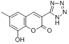 CAS 登录号：76239-47-9， 8-羟基-6-甲基-3-(2H-四唑-5-基)苯并吡喃-2-酮