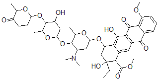 CAS#: 76304-86-4, Methyl 4-[4-Dimethylamino-5-[4-Hydroxy-6-Methyl-5-(6-Methyl-5-Oxooxan-2-Yl)Oxyoxan-2-Yl]Oxy-6-Methyloxan-2-Yl]Oxy-2-Ethyl-2,5-Dihydroxy-7-Methoxy-6,11-Dioxo-3,4-Dihydro-1H-Tetracene-1-Carboxylate