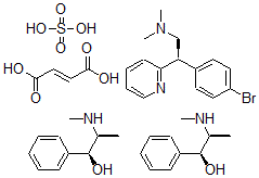 CAS#: 76404-09-6, (S-(R*,R*))-alpha-(1-(Methylamino)ethyl)-Benzenemethanol sulfate (2:1) (salt) mixt. with (S)-gamma-(4-bromophenyl)-N,N-dimethyl-2-pyridinepropanamine (Z)-2-butenedioate 