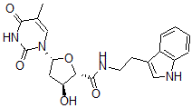 CAS 登录号：76500-11-3， (2S,3S,5R)-3-羟基-N-[2-(1H-吲哚-3-基)乙基]-5-(5-甲基-2,4-二氧代嘧啶-1-基)四氢呋喃-2-甲酰胺