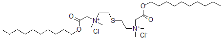 CAS 登录号：76597-98-3， (2-癸氧基-2-氧代乙基)-[2-[2-[(2-癸氧基-2-氧代乙基)-二甲基铵基]乙硫基]乙基]-二甲基铵二氯化物
