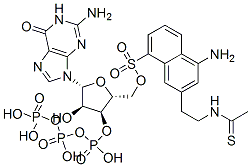 CAS#: 76709-18-7, 5-[2-[[2-[[[[(2R,3S,4R,5R)-5-(2-Amino-6-Oxo-3H-Purin-9-Yl)-3,4-Dihydroxyoxolan-2-Yl]Methoxy-Hydroxyphosphoryl]Oxy-Hydroxyphosphoryl]Oxy-Hydroxyphosphoryl]Sulfanylacetyl]Amino]Ethylamino]Naphthalene-1-Sulfonic Acid