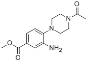 CAS 登录号：767316-73-4， 4-(4-乙酰基-1-哌嗪基)-3-氨基-苯甲酸甲酯