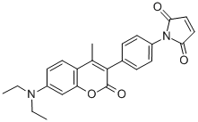 CAS 登录号：76877-33-3， 7-二乙基氨基-3-(4-马来酰亚胺基苯基)-4-甲基香豆素