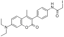 CAS 登录号：76877-34-4， N-[4-(7-二乙基氨基-4-甲基-2-氧代苯并吡喃-3-基)苯基]-2-碘乙酰胺