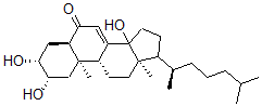 CAS 登录号：7698-69-3， 2beta,3beta,14alpha-三羟基-5beta-胆甾-7-烯-6-酮