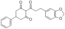 CAS 登录号：77053-97-5， 2-[3-(1,3-苯并二氧戊环-5-基)丙酰]-5-苯基环己烷-1,3-二酮