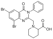 CAS#: 77161-19-4, 1-[(6,8-Dibromo-4-Oxo-3-Phenylquinazolin-2-Yl)Methyl]Piperidine-2-Carboxylic Acid