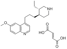 CAS 登录号：77167-87-4， 4(R)-(3-(6-甲氧基4-喹啉基)丙基)3(S)-乙基哌啶富马酸盐