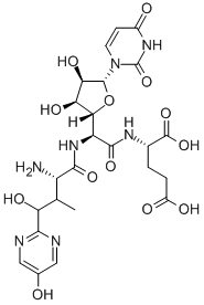 CAS 登录号：77368-59-3， 2-[[2-[[2-氨基-4-羟基-4-(5-羟基吡啶-2-基)-3-甲基丁酰基]氨基]-2-[5-(2,4-二氧代嘧啶-1-基)-3,4-二羟基四氢呋喃-2-基]乙酰基]氨基]戊烷二酸