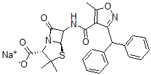 CAS 登录号：77372-70-4， (2S,5R)-6-[[3-[二(苯基)甲基]-5-甲基1,2-恶唑-4-羰基]氨基]-3,3-二甲基-7-氧代-4-硫杂-1-氮杂双环[3.2.0]庚烷-2-羧酸钠盐