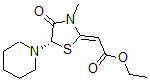 CAS 登录号：77519-25-6， (2Z)-2-[(5S)-3-甲基-4-氧代-5-哌啶-1-基-1,3-噻唑烷-2-亚基]乙酸乙酯
