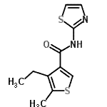 CAS 登录号:775299-49-5, 4-乙基-5-甲基-N-(1,3-噻唑-2-基)-3-噻吩甲酰胺