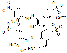 CAS#: 77630-54-7, cobaltic trisodium 6-azanidyl-5-(4-nitro-2-oxidophenyl)azo-2-naphthalenesulfonate
