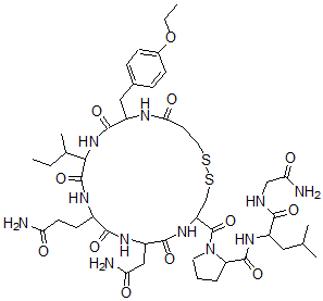 CAS 登录号：77648-79-4， N-[1-[(2-氨基-2-氧代乙基)氨基]-4-甲基-1-氧代戊烷-2-基]-1-[7-(2-氨基-2-氧代乙基)-10-(3-氨基-3-氧代丙基)-13-丁烷-2-基-16-[(4-乙氧基苯基)甲基]-6,9,12,15,18-五氧代1,2-二硫杂-5,8,11,14,17-五氮杂环二十烷-4-羰基]吡咯烷-2-甲酰胺