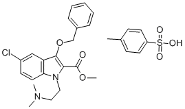 CAS#: 77965-44-7, 1-(beta-Dimethylaminoaethyl)-2-methoxycarbonyl-3-benzyloxy-5-chloro-indol-toluol-4-sulfonate