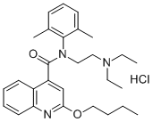 CAS#: 77966-20-2, 2-Butoxy-N-[2-(diethylamino)ethyl]-N-(2,6-dimethylphenyl)-4-Quinolinecarboxamide hydrochloride