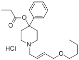CAS 登录号：78033-80-4， [1-[(E)-4-丁氧基丁-2-烯基]-4-苯基哌啶-4-基]丙酸酯盐酸盐