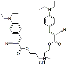 CAS#: 78181-99-4, 2-[(E)-2-Cyano-3-(4-Diethylaminophenyl)Prop-2-Enoyl]Oxyethyl-[3-[(E)-2-Cyano-3-(4-Diethylaminophenyl)Prop-2-Enoyl]Oxypropyl]-Dimethylazanium Chloride