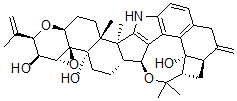 CAS#: 78213-66-8, (2R,3S,3aR,4aS,4bS,6aR,7S,7dR,8S,9aR,14bS,14cR,16aS)-3,3a,6a,8,9,9a,10,11,14,14b,14c,15,16,16a-Tetradecahydro-14b,14c,17,17-tetramethyl-10-methylene-2-(1-methylethenyl)-7,8-(Epoxymethano)-2H,6H-cyclobuta(5,6)benz(1,2-e)oxireno(4',4'a)-1-benzopyrano(5',6':6,7)indeno(1,2-b)indole-3,4b,7d(5H,7H)-triol