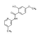 CAS 登录号：783370-93-4， 2-羟基-4-甲氧基-N-(4-甲基-2-吡啶基)苯甲酰胺