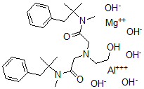 CAS 登录号：78371-69-4， 2-[2-羟基乙基-[2-[甲基-(2-甲基-1-苯基丙烷-2-基)氨基]-2-氧代乙基]氨基]-N-甲基-N-(2-甲基-1-苯基丙烷-2-基)乙酰胺铝镁五氢氧化物
