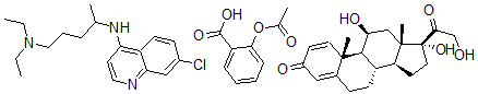 CAS#: 78456-99-2, (11beta)-11,17,21-trihydroxy-Pregna-1,4-diene-3,20-dione mixt. with 2-(acetyloxy)benzoic acid and N4-(7-chloro-4-quinolinyl)-N1,N1-diethyl-1,4-pentanediamine