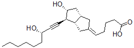 CAS 登录号：78542-68-4， (5E)-5-[(3aS,4S,5R,6aS)-5-羟基-4-[(3S)-3-羟基壬-1-炔基]-3,3a,4,5,6,6a-六氢-1H-戊搭烯-2-亚基]戊酸