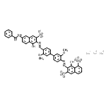 CAS#: 79135-81-2, Trisodium 7-[(4'-{[6-(benzoylamino)-1-hydroxy-3-sulfonato-2-naphthyl]diazenyl}-3,3'-dimethoxy-4-biphenylyl)diazenyl]-8-hydroxy-1,6-naphthalenedisulfonate