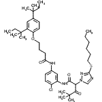 CAS#: 79285-13-5, N-[5-({4-[2,4-Bis(2-methyl-2-butanyl)phenoxy]butanoyl}amino)-2-chlorophenyl]-2-[3-(hexylsulfanyl)-1H-1,2,4-triazol-1-yl]-4,4-dimethyl-3-oxopentanamide