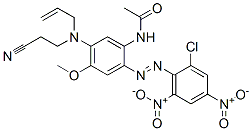 CAS 登录号：79295-92-4， N-[2-(2-氯-4,6-二硝基苯基)偶氮-5-(2-氰基乙基-丙-2-烯基氨基)-4-甲氧基苯基]乙酰胺