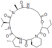 CAS#: 79386-01-9, (3R,10S,13S,16S,19S)-3,16-Bis[(2S)-Butan-2-Yl]-10,11,14-Trimethyl-13-Propan-2-Yl-4-Oxa-1,8,11,14,17-Pentazabicyclo[17.4.0]Tricosane-2,5,9,12,15,18-Hexone