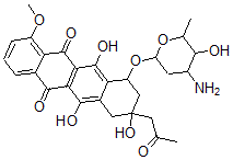 CAS#: 79438-97-4, 7-(4-Amino-5-Hydroxy-6-Methyloxan-2-Yl)Oxy-6,9,11-Trihydroxy-4-Methoxy-9-(2-Oxopropyl)-8,10-Dihydro-7H-Tetracene-5,12-Dione