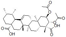 CAS#: 79679-46-2, 2alpha,3beta,20beta-Urs-delta 12-ene-23beta,28-dioic acid 2,3-diacetate