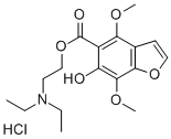 CAS#: 79802-69-0, Diethyl-[2-(6-Hydroxy-4,7-Dimethoxy1-Benzofuran-5-Carbonyl)Oxyethyl]Azanium Chloride