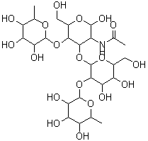 CAS#: 80081-06-7, 6-Deoxyhexopyranosyl-(1->4)-[6-deoxyhexopyranosyl-(1->2)hexopyranosyl-(1->3)]-2-acetamido-2-deoxyhexopyranose