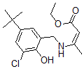 CAS 登录号：80626-07-9， (Z)-3-[(5-叔-丁基-3-氯-2-羟基苯基)甲基氨基]丁-2-烯酸乙酯