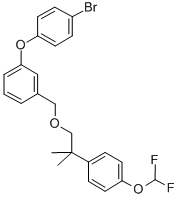 CAS 登录号：80843-82-9， 3-(4-溴苯氧基)苄基 2-(4-二氟甲氧基苯基)-2-甲基丙基醚